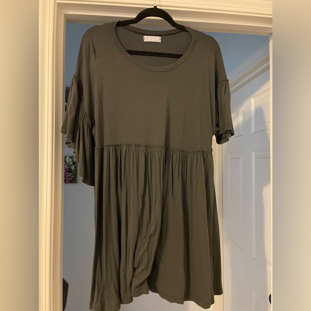 Grey flowy baby doll dress
